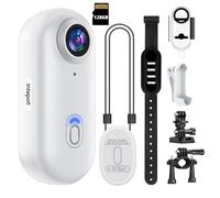 Mini cámara de acción WIFI 4K de 128 GB con pulgar POV portátil, grabadora de video portátil con videocámara impermeable IPX7, soporte para casco, magnético, bolsillo deportivo DV para bicicleta