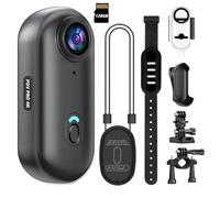 Mini cámara de acción WIFI 4K de 128 GB de pulgar POV portátil con videocámara subacuática IPX7 impermeable, soporte para casco, DV deportivo magnético para ciclismo, mascotas, vlogging (negro)