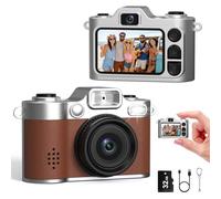 Mini Camara de Fotos, Cámara Digital Retro Pequeña FHD 1080P con Pantalla a Color de 1,38 Pulgadas, Cámara Selfie con Llavero, Flash y Grabación, Mini Cámara Creativa Tipo Pulgar, Regalo Original