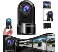 Mini cámara de salpicadero ADAS giratoria 1080P HD de 360°, nueva cámara de salpicadero de coche 2025, tarjeta de 16 GB/32 GB, modo de estacionamiento 24 horas/Wi-Fi integrado/visión nocturna/detecció