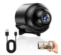 Mini Cámara de Vigilancia WiFi 1080P con Visión Nocturna Infrarroja y Detección de Movimiento, Cámara de Seguridad Interior para Hogar, Tienda o Bebé, Lente Gran Angular 140°, Grabación con Tarjeta SD