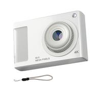 Mini cámara HD de 48 MP, pantalla IPS de 2,4 pulgadas, zoom 16X, videocámara digital 4K con luz de relleno para niños y estudiantes, color blanco
