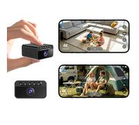 Mini Camara Vigilancia WiFi, 4K, 3 Modos: WiFi/Ap Hotspot/Sin Internet | Visión Nocturna, Detección de Movimiento, Montaje con Tornillos o Adhesivo, Mini Cámara Espía Interior/Exterior, Negro