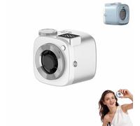 Mini Camera Shaped Portable Fan with Lanyard,Handheld & Neck Fan,199-Speed Turbo Cooling,Compact HandheldFan with LED Display,USB Rechargeable Lightweight PersonalFan for Outdoor,Office,Desk (white)