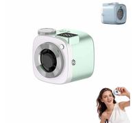 Mini Camera Shaped Portable Fan with Lanyard,Handheld & Neck Fan,199-Speed Turbo Cooling,Compact HandheldFan with LED Display,USB Rechargeable Lightweight PersonalFan for Outdoor,Office,Desk (green)