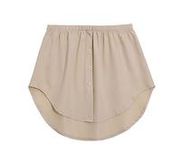 Mini camisa inferior para mujer, extensiones en la parte superior de la cintura en capas inferiores con banda elástica para camisa, vestido extensor para mujer, beige, XL