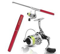 Mini caña de Pescar y Carrete Combos, 4.3:1 Velocidad 2+1BB 20-94cm retráctil Mini portátil en Forma de bolígrafo caña de Pescar de bolsillocon Giratorio Rueda de Carrete para 2.2lb-6.6lb Pesca Peso