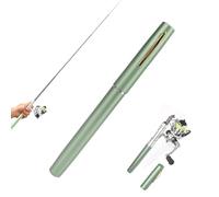 Mini caña de Pescar y Carrete Combos, 4.3:1 Velocidad 2+1BB 20-94cm retráctil Mini portátil en Forma de bolígrafo caña de Pescar de bolsillocon Giratorio Rueda de Carrete para 2.2lb-6.6lb Pesca Peso