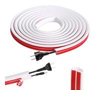 Mini Canaleta de Cables 3 Meter, Canales de Cable Semicirculares Canaletas para Cables Autoadhesivas, Cubierta de Cable Flexible Canaleta Cables Suelo para Cables en el Suelo de la Pared