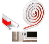 Mini canaleta de cables blanca autoadhesiva, para ocultar cables, flexible, compartimento para cables, canal de cables, pared o túnel de cables, bandeja para cables, autoadhesiva, para suelos, paredes