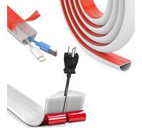 Mini Canaleta de Cables, Mini Canaleta Cables Semicircular Autoadhesivo, Canales de Cable Semicirculares, Cubierta de Cable Flexible para Cables en el Suelo de la Pared, 15×10mm (3m)