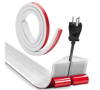 Mini canaleta de cables semicircular, color blanco, autoadhesivo, para ocultar cables, para interiores, puente de cables, flexible, cubierta para cables en la pared, suelo, 15 mm × 10 mm (3 m)