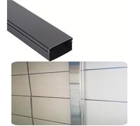 Mini canaletas para Cables eléctricos, Kit de canalización de Cables Cuadrados, Montaje con Pegamento y Tornillo de 100cm, Varios tamaños, Negro y Plateado(Black 10 PCS,W 20 MM H 10 MM)