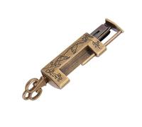 Mini Candado de Estilo Tradicional Chino Retro y único, Cerradura de Bronce Antiguo Grabada con Flores de Urraca para Muebles Vintage como Joyeros, Mini Gabinetes y Cajones