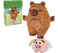 Mini Capybara Bloques de Construcción, Mini Bloques de Construcción con Manual, Lindos Ladrillos de Animales, M-ini Animales, para Edades de 7 Años en Adelante (Rosa)