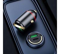 Mini cargador de coche de doble puerto de 100 W para carga rápida de teléfonos inteligentes y tabletas (100 W)