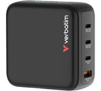 Verbatim Mini GaN Charger 140W con pantalla, 4 puertos USB-C Charger, Power Adapter 3× USB-C & 1× USB-A, cargador rápido múltiple para MacBook, portátil, iPad, iPhone 17, Samsung- EU, UK, Estados