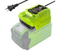 Mini cargador para batería Greenworks de 40 V, 1/2 tamaño del original, compatible con batería G-MAX de 40 V 29462, 29472 y para Greenworks otras baterías de 40 V