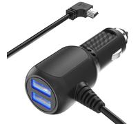 Mini cargador USB para coche para Garmin Nuvi, fuente de alimentación para cámara de salpicadero con doble puerto USB, cable de carga para