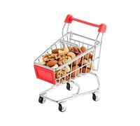 Mini carrito de la compra - Carrito de supermercado pequeño de coleccionistas de 6 pulgadas, cesta pequeña de comestibles, cesta de tienda en miniatura, pieza de exhibición delicada para escenas de