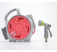 Mini carrito portátil de jardín, pistola de pulverización ajustable con 6 engranajes diferentes, adecuado para varios grifos, camión de tubería de agua portátil que se puede utilizar para lavar coches