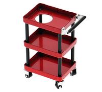 Mini carro utilitario rodante, kit de carro de herramientas de coche RC de metal de 3, carro de almacenamiento de 3 niveles con carro de ruedas, estante de almacenamiento de (Rouge)