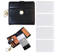 Mini Cartera De 1 Pieza con Tarjetero Transparente De 4 Piezas, Cartera Corta Simple, Tarjetero para Mujer, Mini Llavero Tarjetero, Cartera De Bolsillo Pequeña