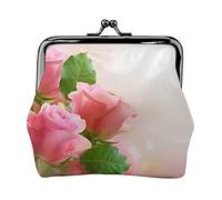 Mini cartera de cuero de microfibra con estampado de perro Golden Retriever, compacta, portátil y fácil de llevar., Rosas Rosas, Talla única, Bolsa para monedas