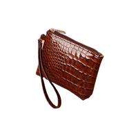 Mini cartera de piel sintética de moda para mujer, monedero, monedero, monedero, monedero, monedero, monedero, bolso de mano de color sólido, bolsa de mano con cremallera, regalo para niña, Brown