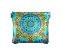 Mini cartera de piel sintética suave con estampado de leopardo, tamaño 4.3 x 3.7 pulgadas, Mandala floral abstracto, Talla única, Mandala floral abstracto