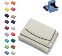 Mini cartera plegable de piel auténtica con bloqueo RFID, de piel auténtica y suave, unisex, antifraude de tarjetas de crédito, mini cartera plegable, N, 0ne size, Moderno