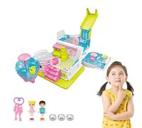 Mini casa de castillo de juguete, casita de juegos de princesas Muebles de | Juego de simulación de construcción de juguetes con luces para decoraciones