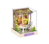 Mini casa de muñecas DIY, Modelo construcción en 3D, Juguetes, decoración del hogar y Dormitorio con Muebles, Casas Madera(QT-087 with Cover)