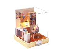 Mini casa de muñecas DIY, Modelo construcción en 3D, Juguetes, decoración del hogar y Dormitorio con Muebles, Casas Madera(QT-030 with Cover)