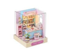 Mini casa de muñecas DIY, Modelo construcción en 3D, Juguetes, decoración del hogar y Dormitorio con Muebles, Casas Madera(QT-045 with Cover)