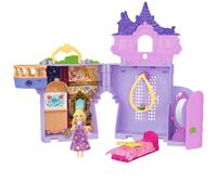Mattel Disney Princess Rapunzel Storytime Stackers Casa de Muñecas | Muñeca pequeña Rapunzel articulada, falda extraíble, figura Pascal y 7 accesorios, inspirado en Enredados