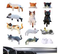 Mini Cat Figurines - Cute Animal Ornament Set for Decorative Display | Resin Craft Sculpture with Detailed Finish, Small Accent Collection for Car Dashboard Bedroom Living Room Desk Decoration
