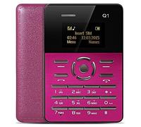 Mini Celular Tamaño y Grosor de Tarjeta Bluetooth Radio FM (Rosa)