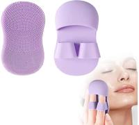 Mini cepillo facial de silicona exfoliante para el cuidado de la piel, limpieza profunda de puntos negros, eliminación de poros y acné, color morado