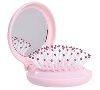 Mini cepillo para el cabello, cepillo para el cabello portátil de viaje de 2, 64 pulgadas, bolsillo con espejo para bolso, cepillos redondos emergentes para mujeres y niñas mojadas y secas.