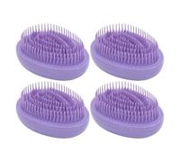 Mini Cepillo para el Cabello Desenredante, 4 Peines de Masaje para Desenredar para Cabello Rizado, Largo y Grueso, Cepillo para el Cabello con Forma de Huevo de Paja de Trigo con