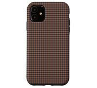 Mini Charcoal and Rust Gingham Check Pattern Carcasa para iPhone 11