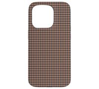 Mini Charcoal and Rust Gingham Check Pattern Carcasa para iPhone 15 Pro