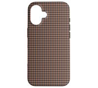 Mini Charcoal and Rust Gingham Check Pattern Carcasa para iPhone 16