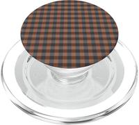 Mini Charcoal and Rust Gingham Check Pattern PopSockets PopGrip para MagSafe