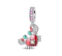 Mini Charm colgante de cangrejo rojo, Charm para pulsera, compatible con Pandora Bracelet Neckalce