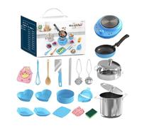 Mini Chef Playset - Safe Cooking Instruments, Pretend Food Preparation Equipment for Toddlerz | Montesori Skill Builder, Role Play Restaurant Game, Baking Simulation Toys, Early Learning Kitchen
