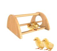 Mini Chick Perch, Wooden Roosting Bar with Mirror, Interactive Chicken Training Toy, Ideal para Rooster and Coop, Estimulating Perch for Poultry