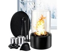 Mini Chimenea De Oficina - Pequeño Dispositivo De Calentamiento De Alcohol De Acero Inoxidable, Radiador Compacto Decoración Mesa Sala De Estar Dormitorio, Calefacción Portátil | Práctico Calentador P