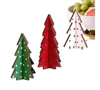 Mini Christmas Tree - 3 Pieces Wooden Home Decor, Table Christmas Tree | Tiny Christmass Trees Table Centerpieces For Party Decorations Mantel Shelf Desk Farmhouse Office Apartment Dorm Holiday